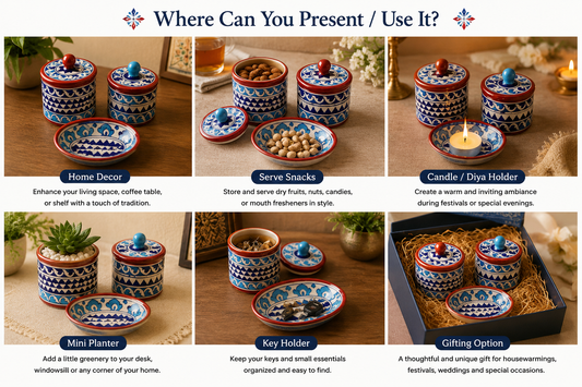 Blue & Red kitchen Container set of 3