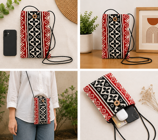 Toda Embroidered Sling Mobile Pouch