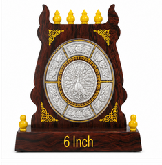 Majestic Peacock Motif Tanjore Art Shield Mementos - 6 inches