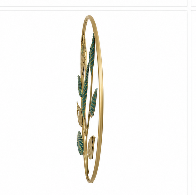 Multicolour Leaves Iron Round Frame Wall Art