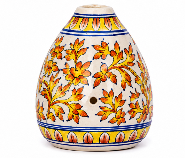 Handmade Multicolour Bird figer With Flower Design Blue Pottery Of Jaipur