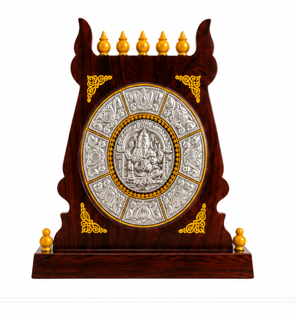 Lord Ganesha Tanjore Art Shield Hand Crafted Mementos - 8 Inches