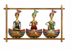 Multicolour Men Sitting Musicians Wall Art