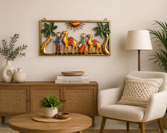 Metallic Camel Frame With Men