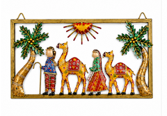 Metallic Camel Frame With Men