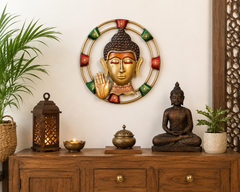 Iron Painted Pipe Round Buddha Frame