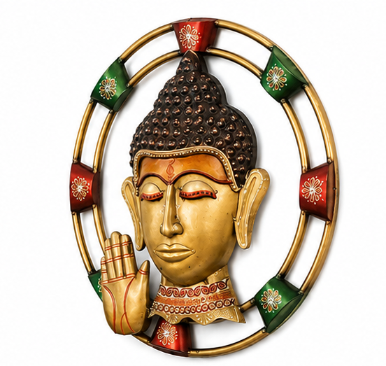 Iron Painted Pipe Round Buddha Frame