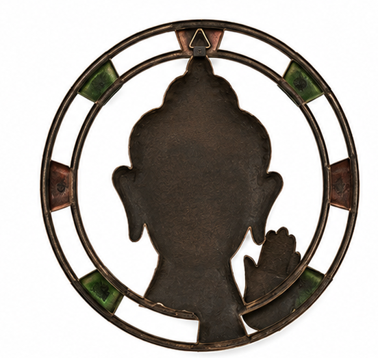 Iron Painted Pipe Round Buddha Frame