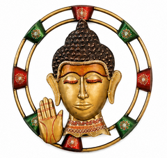 Iron Painted Pipe Round Buddha Frame