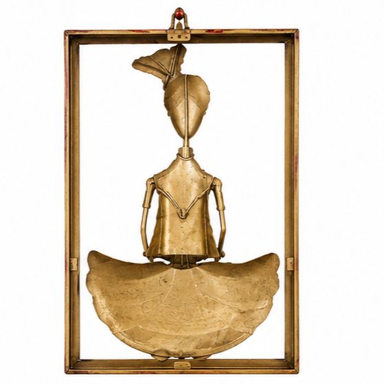 Iron Painted Sitting Sardar Wall Frame Set Of 3
