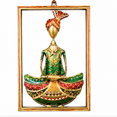 Iron Painted Sitting Sardar Wall Frame Set Of 3