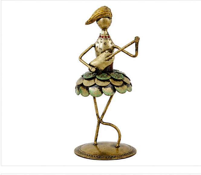 Green Wrought Iron Figurine Set Of 3