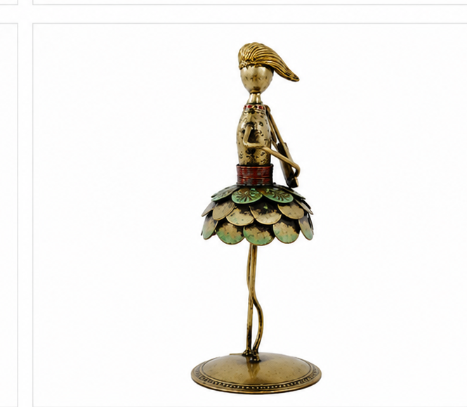 Green Wrought Iron Figurine Set Of 3