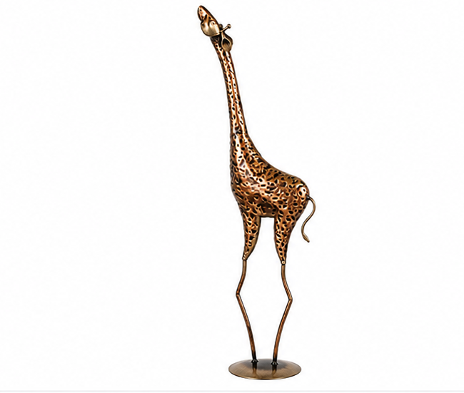Metallic Figurine Statue Giraffe Set Of 2