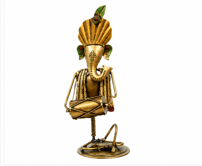 Golden Ganesha Sitting Set Of 4