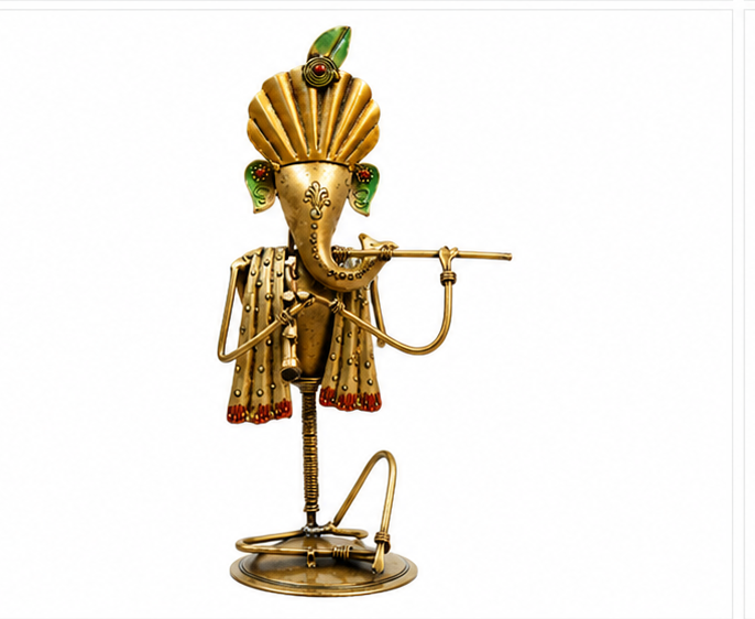 Golden Ganesha Sitting Set Of 4