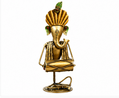 Golden Ganesha Sitting Set Of 4
