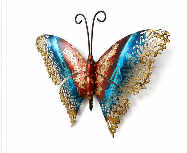 Golden Metal Butterfly Set Of 5 Wall Art