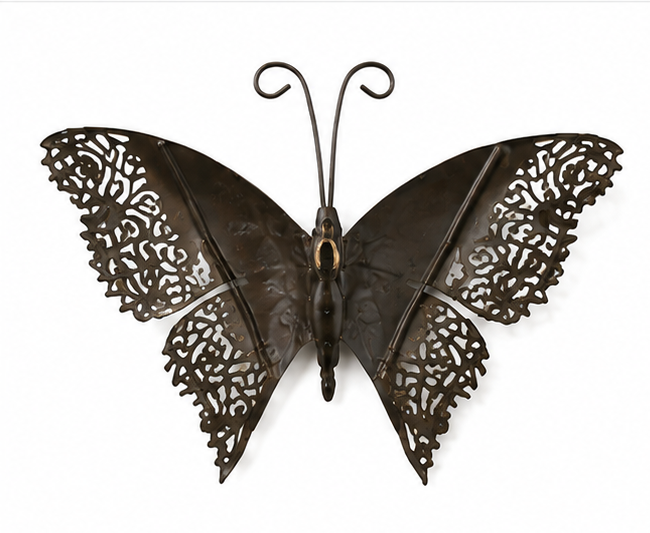 Golden Metal Butterfly Set Of 5 Wall Art