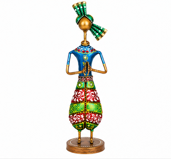 Multicolour Rajasthani Musician Men Set Of 3