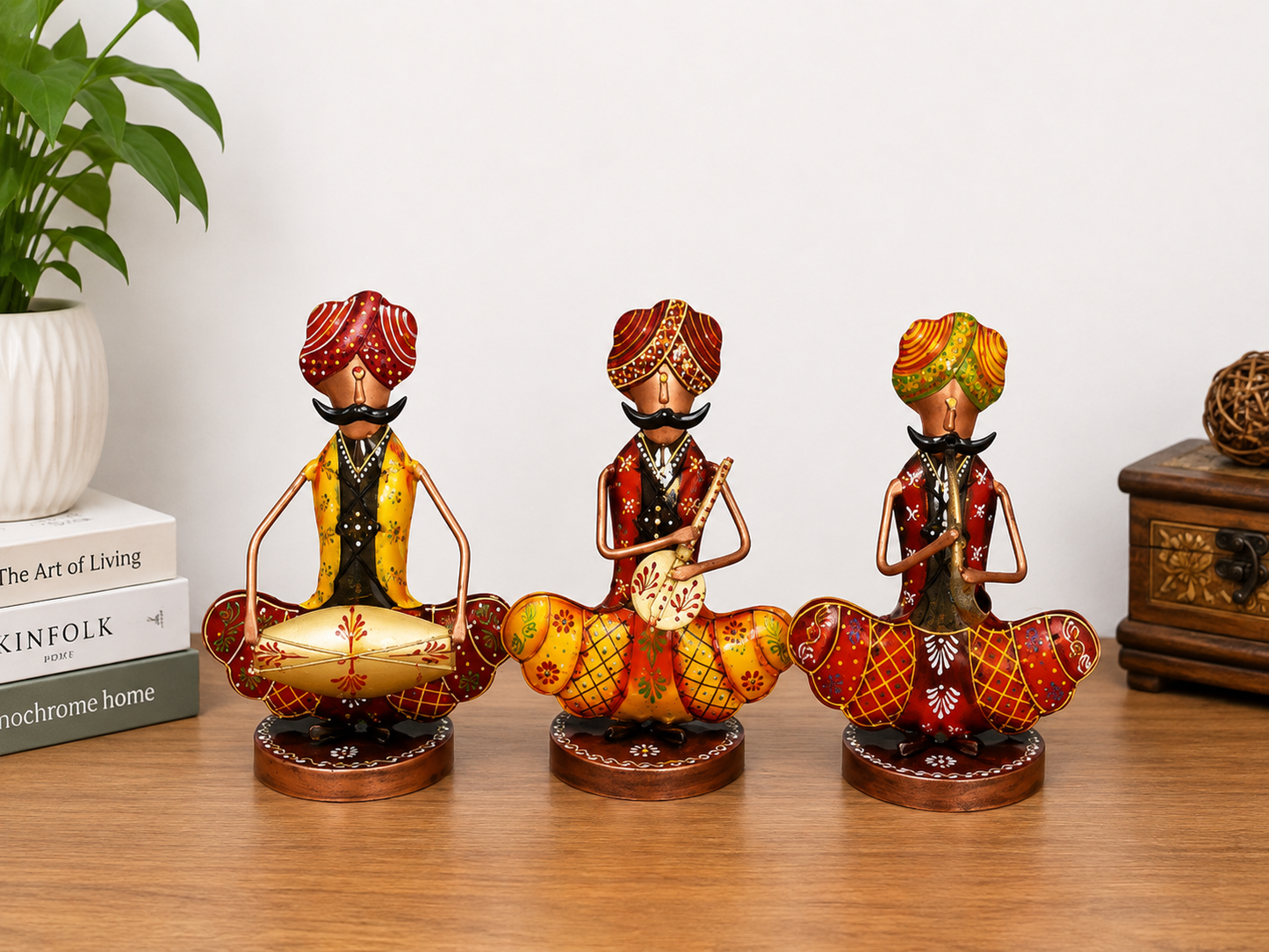 Rajasthani Musician Mustache Men Set Of 3