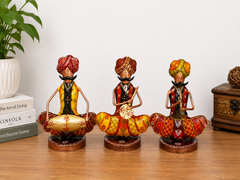Rajasthani Musician Mustache Men Set Of 3