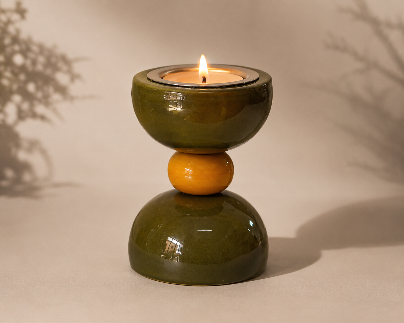 Hour glass candle Holder