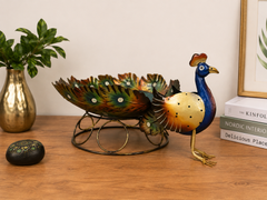 Colourful Peacock Iron Bowl