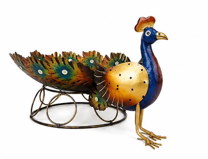 Colourful Peacock Iron Bowl