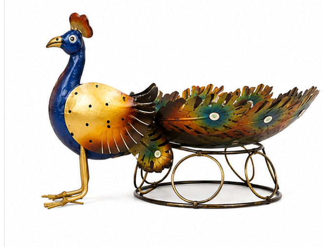 Colourful Peacock Iron Bowl
