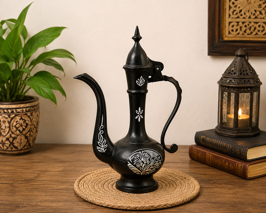 Black Metal Bidri Art Work Surahi Tarkashi Decorative Showpiece