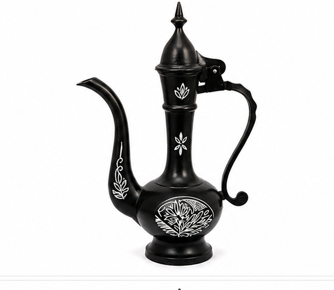 Black Metal Bidri Art Work Surahi Tarkashi Decorative Showpiece