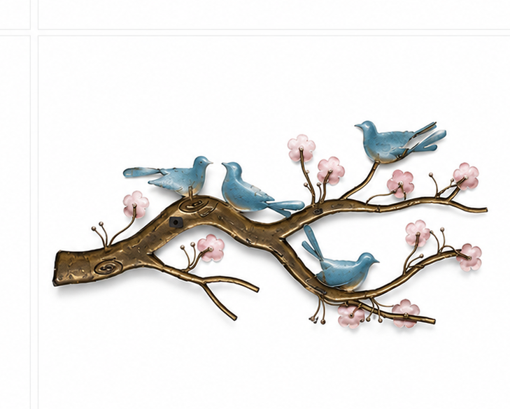 Wrought Iron Birds On Branch Wall Décor