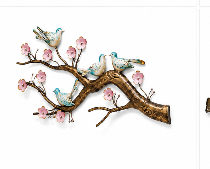 Wrought Iron Birds On Branch Wall Décor