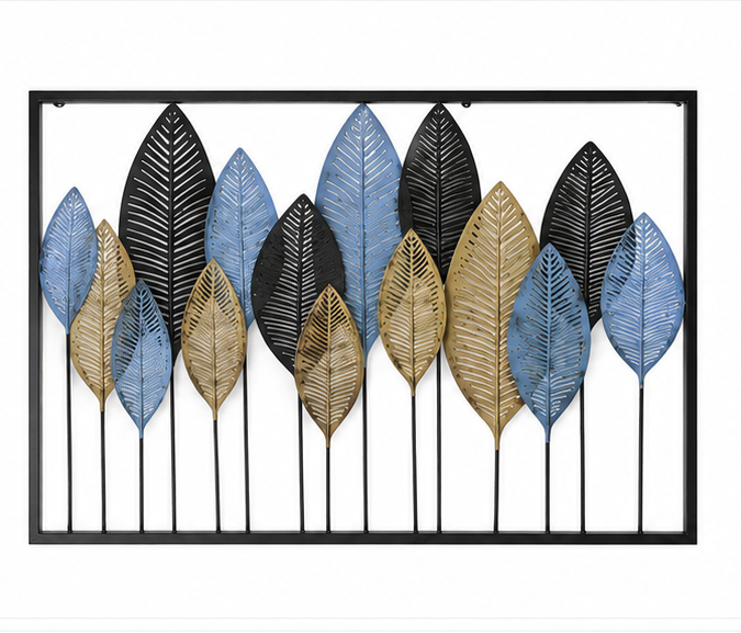 Multicolour Leaves Frames Metal Wall Décor