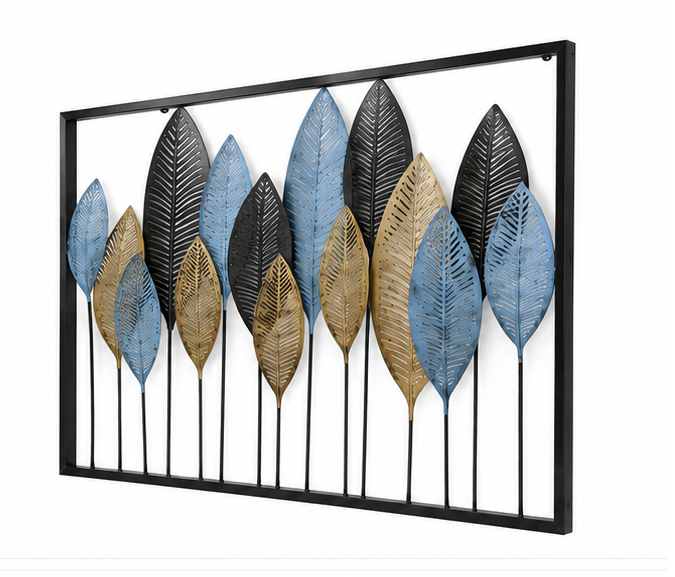 Multicolour Leaves Frames Metal Wall Décor