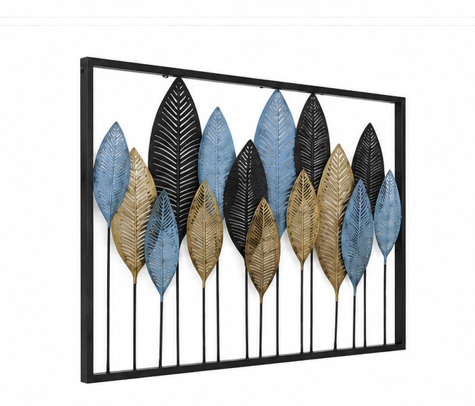 Multicolour Leaves Frames Metal Wall Décor