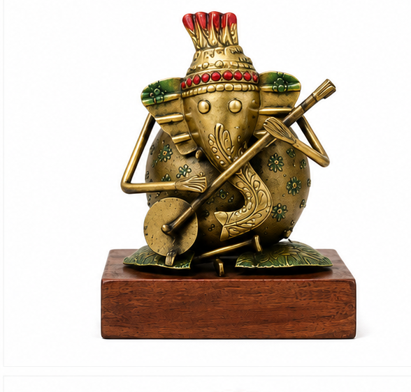 Hand Crafted Ganesha Wooden Set Of 3