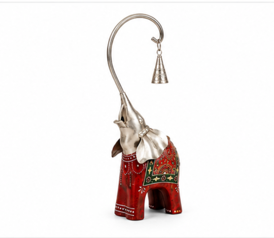 Elephant With Bell Figurine Set of 2