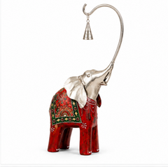 Elephant With Bell Figurine Set of 2