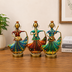 Metal Rajasthani Show Piece Set Of 3