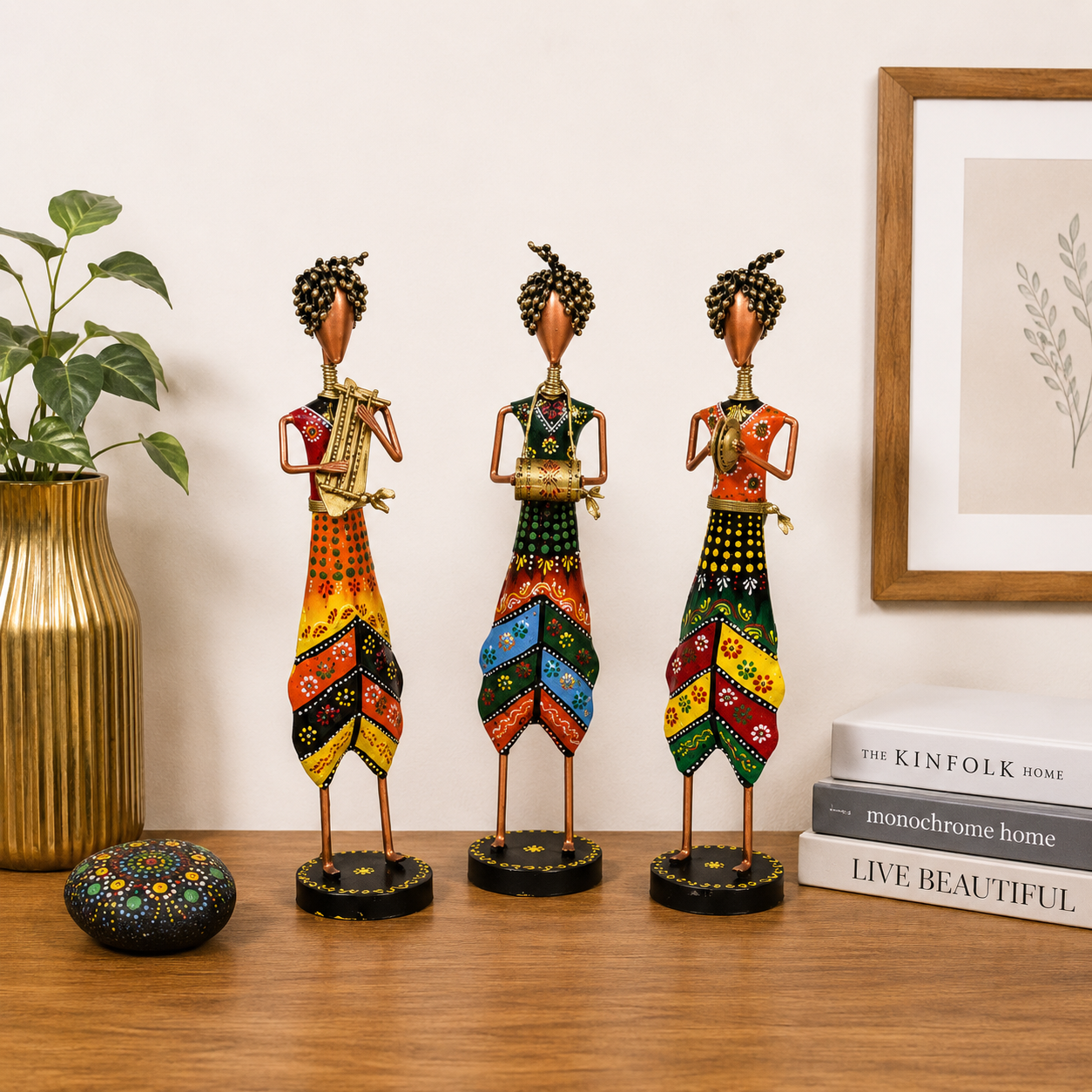 Rajasthani Musical Men With Pagdi Set Of 3
