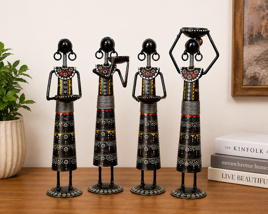 Tribal Lady Farmers Figurines Set Of 4