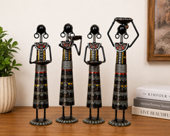 Tribal Lady Farmers Figurines Set Of 4