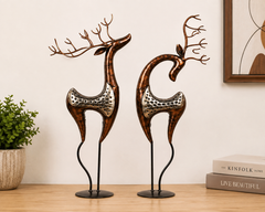Antique Iron Pair Of Deer