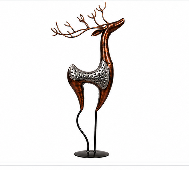 Antique Iron Pair Of Deer