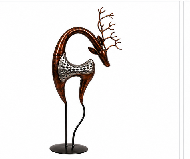 Antique Iron Pair Of Deer