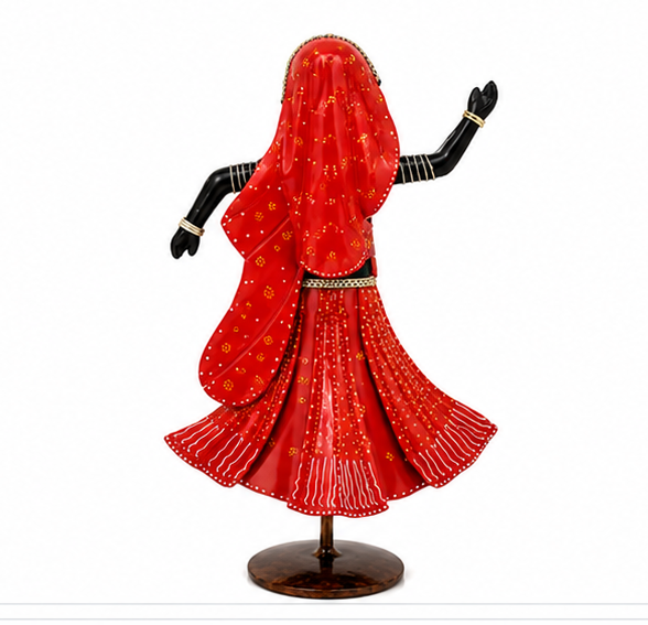 Multicolour Girls Doing Garba Set Of 2