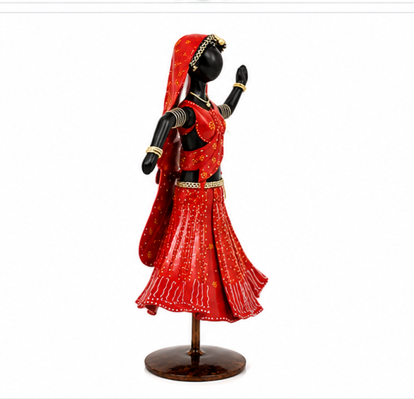Multicolour Girls Doing Garba Set Of 2