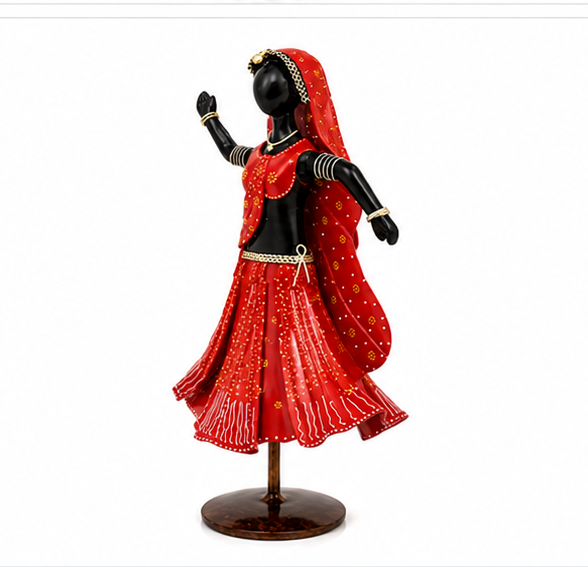 Multicolour Girls Doing Garba Set Of 2